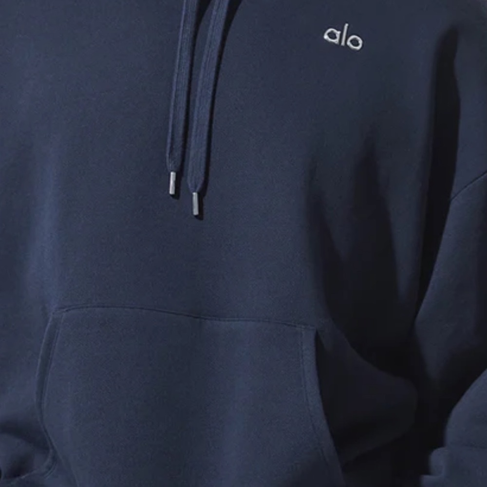 ALO Hoodie Men’s Accolade Yoga French Terry  Sz L  Sweatshirt Blue